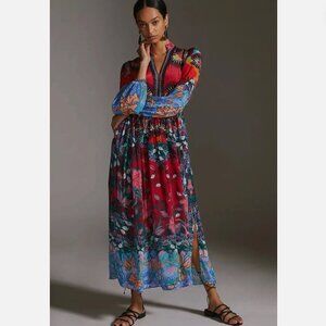 Anthropologie x Bhanuni by Jyoti Patterned Maxi Dress Size 4